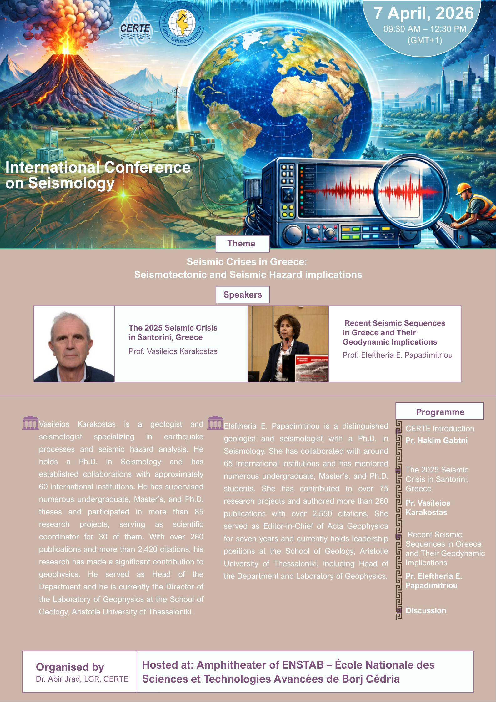 International Conference on Seismology, 7 April 2026